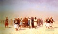 Reclutas egipcios cruzando el desierto Orientalismo árabe griego Jean Leon Gerome